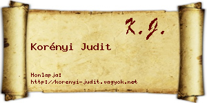 Korényi Judit névjegykártya