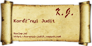 Korényi Judit névjegykártya